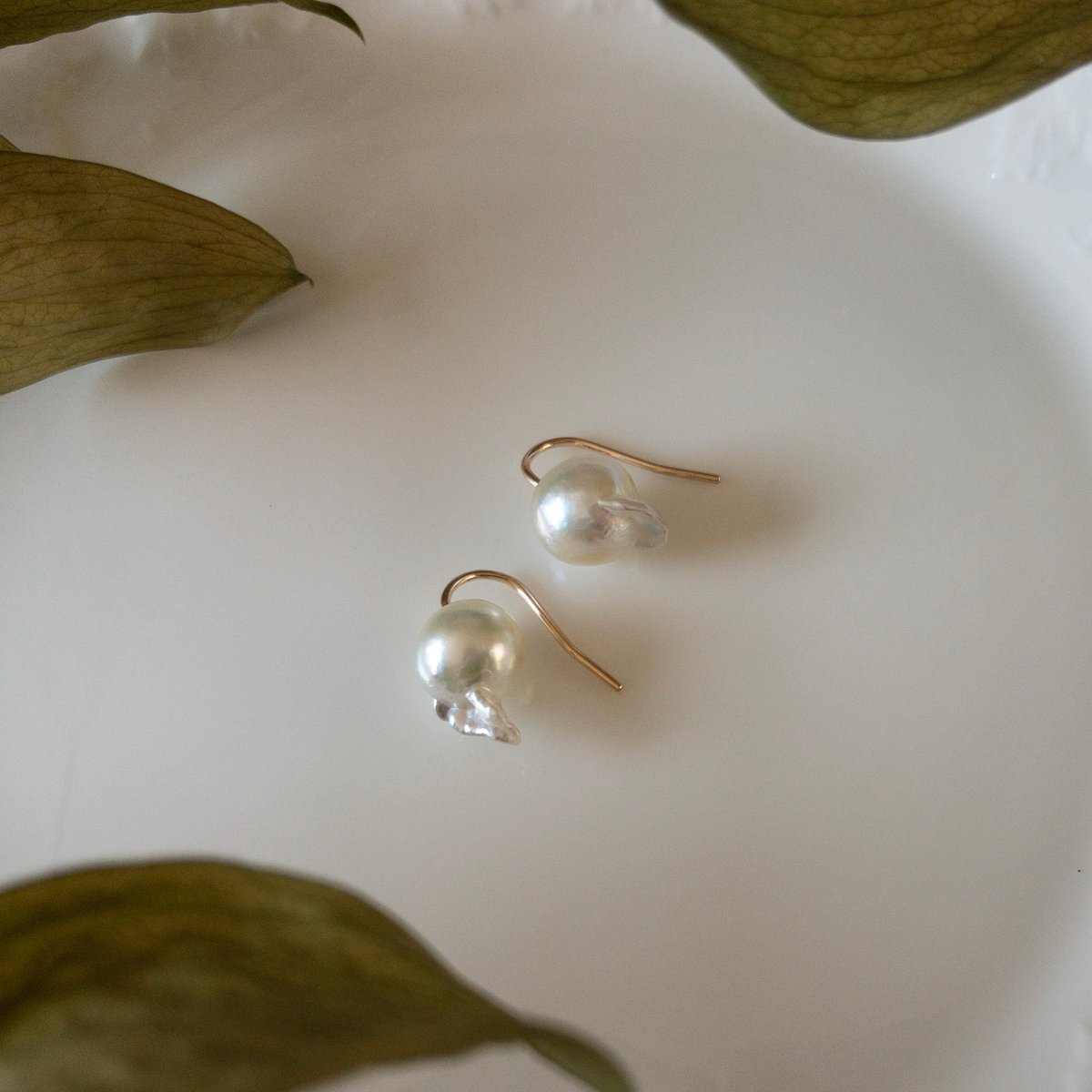 14kgf】ピアス 〜 アコヤ真珠(バロック・ホワイト系) | petite anne〜pe
