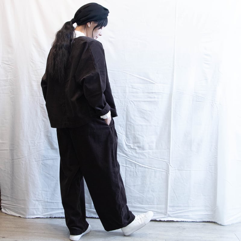 【美品】grin グリン コーデュロイ　ジャケット　薄手　チャコール　羽織 grin 18Wコーデュロイ クルーワイドジャケット の通販。- AIDA