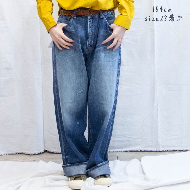 Johnbull（ジョンブル）JY252P02 セルビッチデニムワイドジーンズ