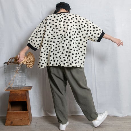 NATURAL LAUNDRY（ナチュラルランドリー）7262P-001 コットンリネンワッシャークロス ジャンプパンツ