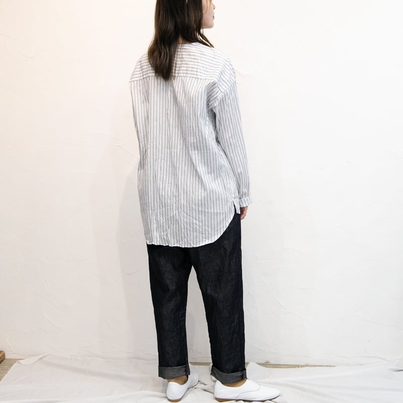 g)グラム g_421 ストライプBIGポケットオーバーシャツ | casual colle