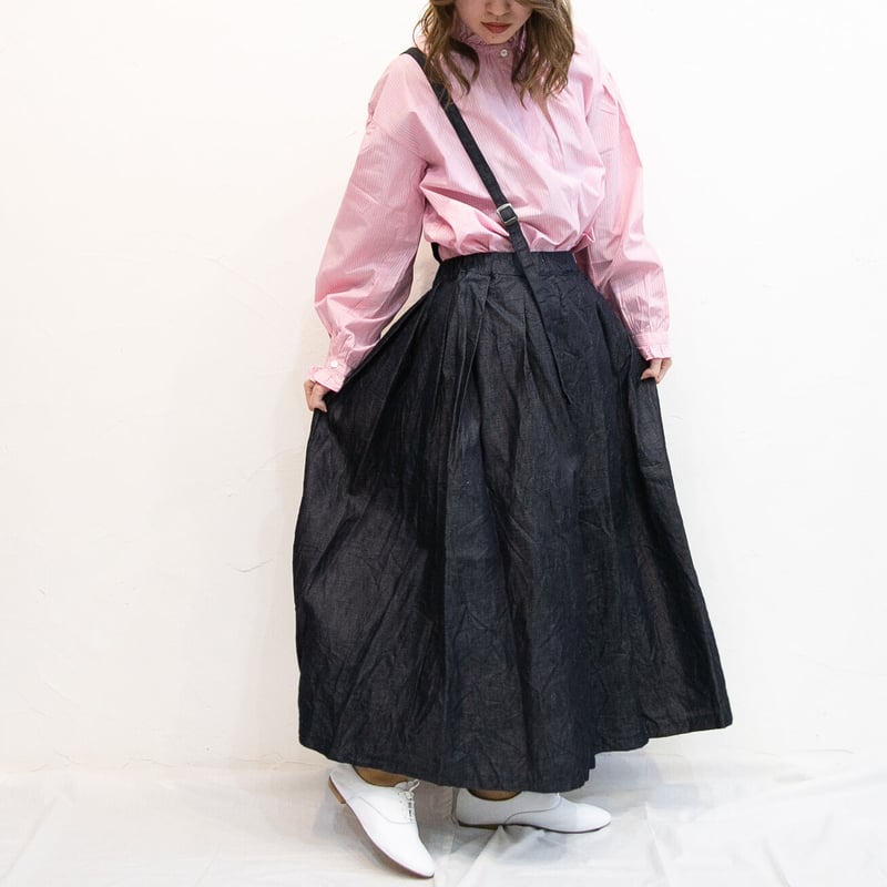 g)グラム g_012DL ライトデニムワンショルダースカート ロング