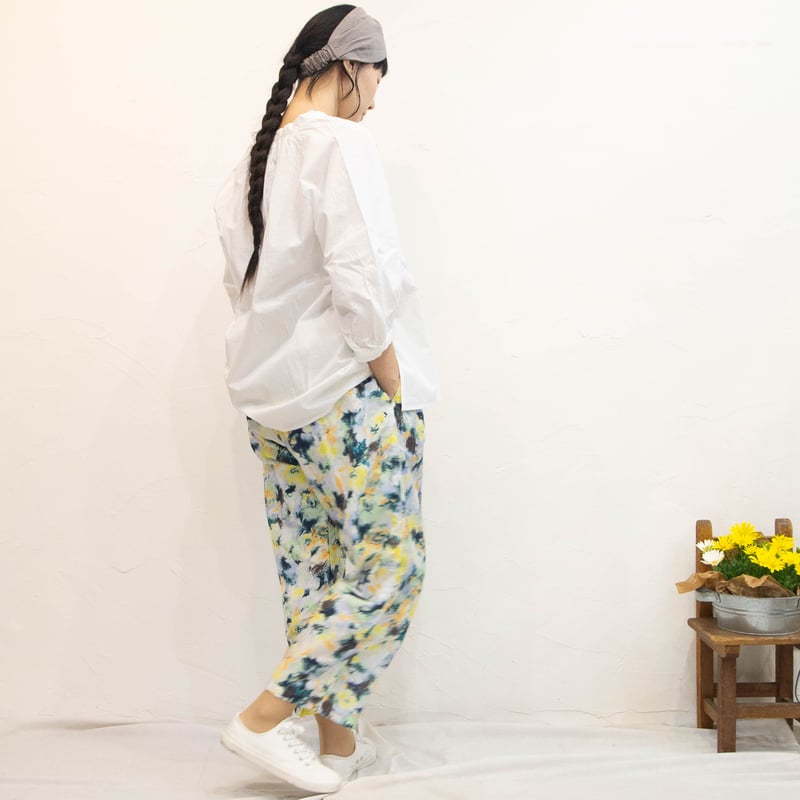 ichi（イチ）241013 フラワープリント パンツ / white | casual