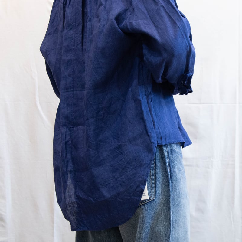 新品未使用 リネンインディゴフリルシャツ ソワ 新品未使用 リネンインディゴフリルシャツ ソワ 新品未使用 リネン