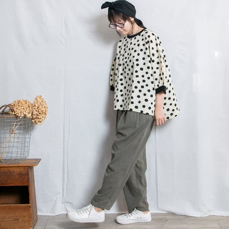 NATURAL LAUNDRY（ナチュラルランドリー）7262P-001 コットンリネンワッシャークロス ジャンプパンツ