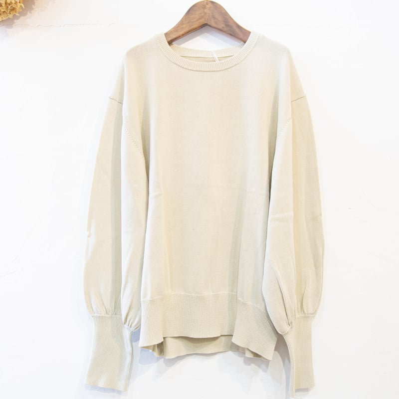 Gauze#（ガーゼ）G1034 GATHER SLEEVE KNIT PULLOVER |
