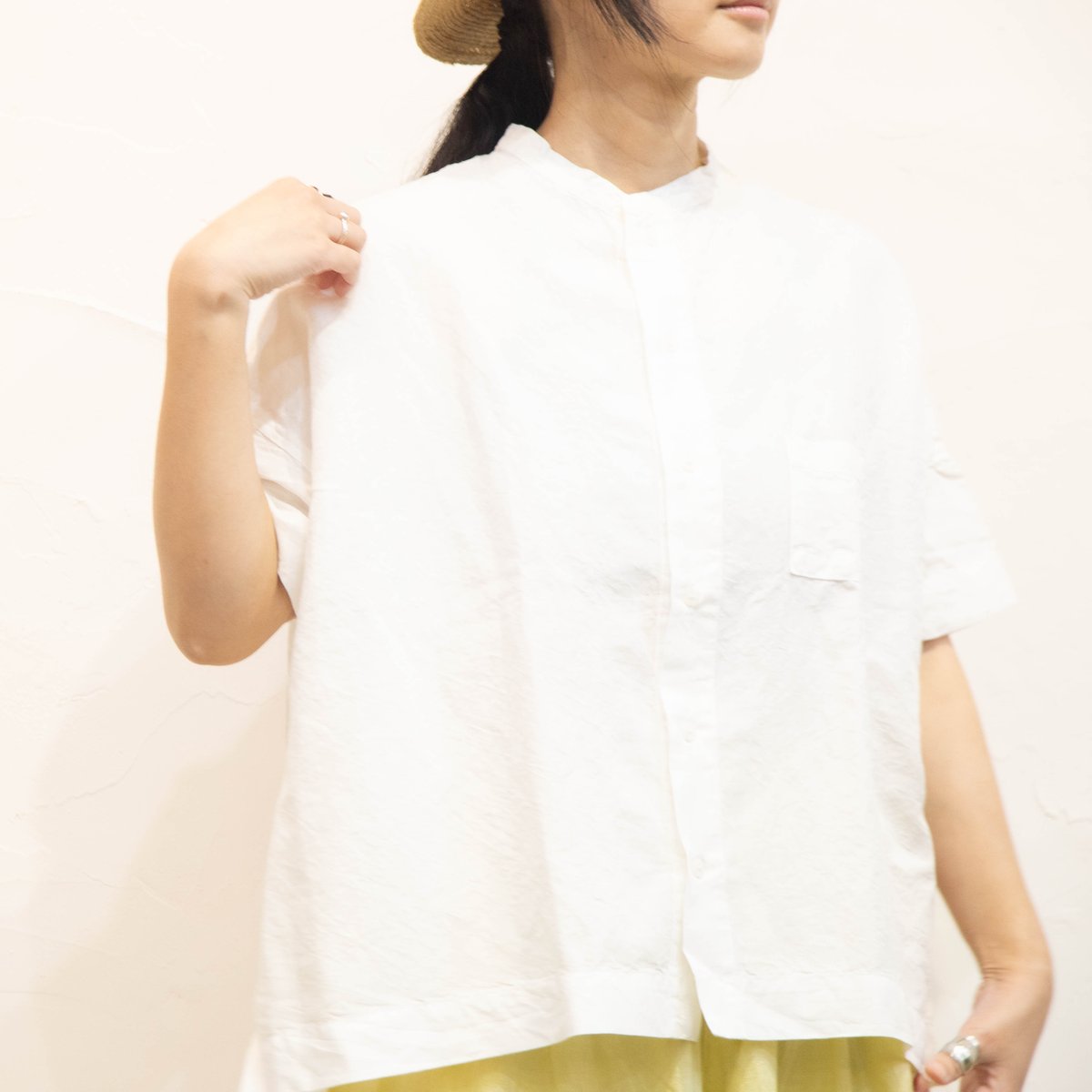 grin（グリン）8252T-004 TCLムラ糸クロス スクエアシャツ | casual c