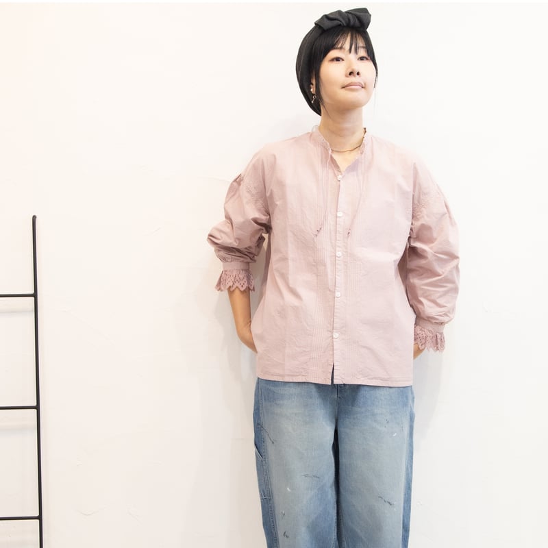 grin(グリン) 綿麻ダンプ ドローカーデシャツ ブラウス SALE 50%OFF】[8251T-006]grin(グリン) 綿麻ダンプ テールレース