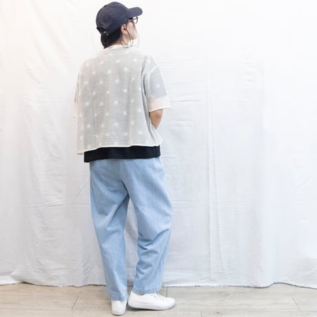 NOUVELLES DU PARADIS（ヌーベルドゥパラディ）PK26105D ムジ＆ドットニット　シアードットワイドプルオーバー