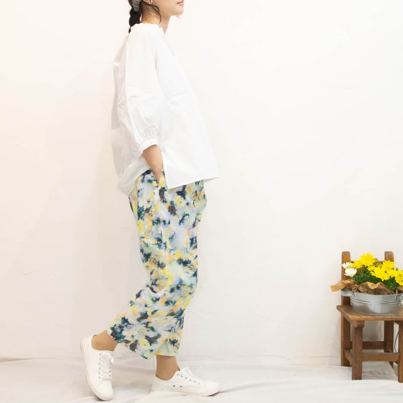 とびー様　4点 ichi（イチ）241013 フラワープリント パンツ / white | casual