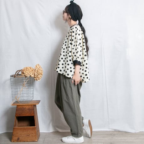NATURAL LAUNDRY（ナチュラルランドリー）7262P-001 コットンリネンワッシャークロス ジャンプパンツ