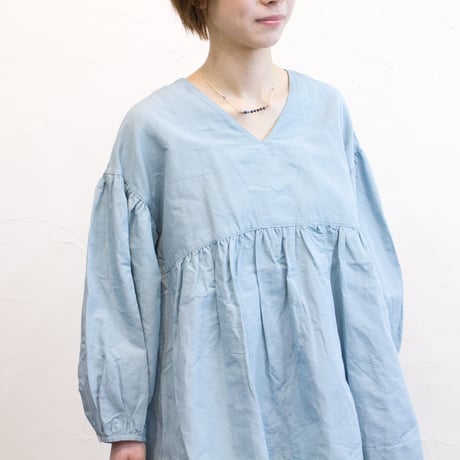 Gauze#（ガーゼ）G590　antique gather tunic blouse