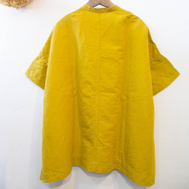 grin (グリン) ピンタックシャツ NATURAL LAUNDRY 黄色 grin（グリン）8252T-004 TCLムラ糸クロス スクエアシャツ