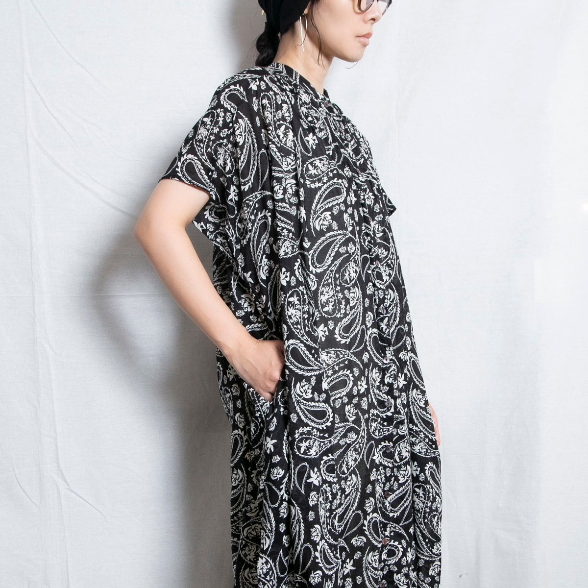 Brocante（ブロカント）37-270X フロンセワンピース インドプリント