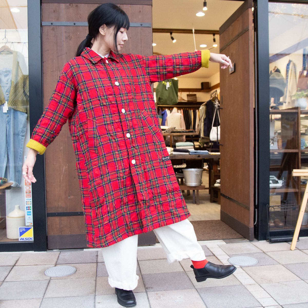 快晴堂　タータンフォーエバーシャツワンピース 快晴堂（かいせいどう）43OP-12 タータンフォーエバー Wideコート