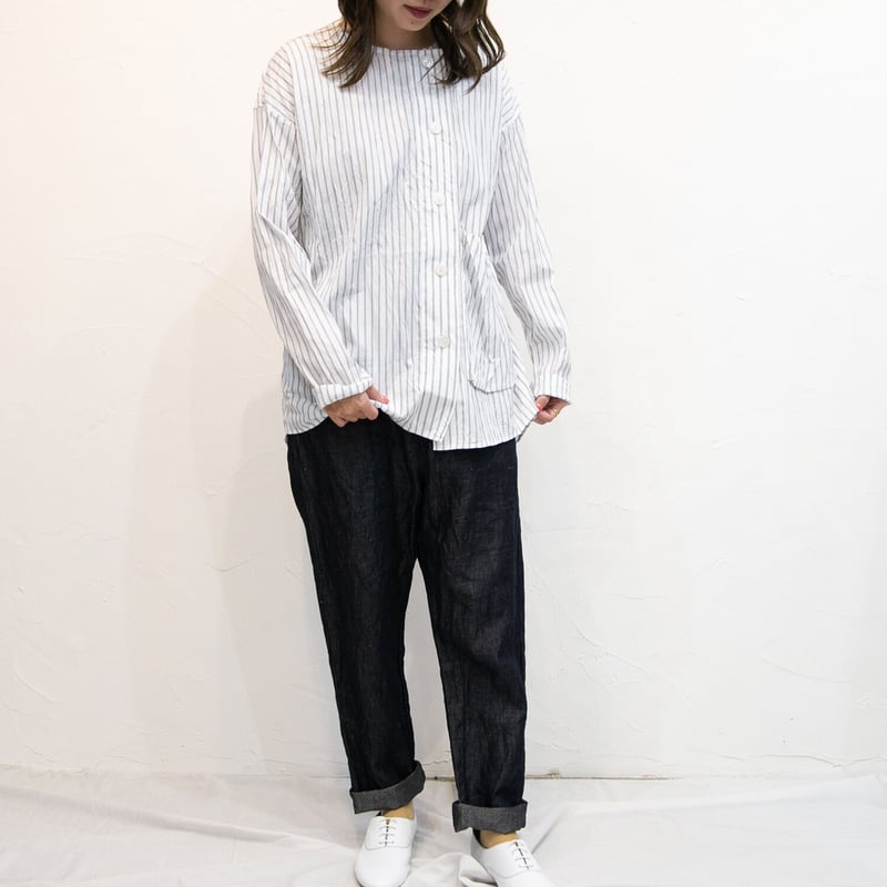 g)グラム g_421 ストライプBIGポケットオーバーシャツ | casual colle