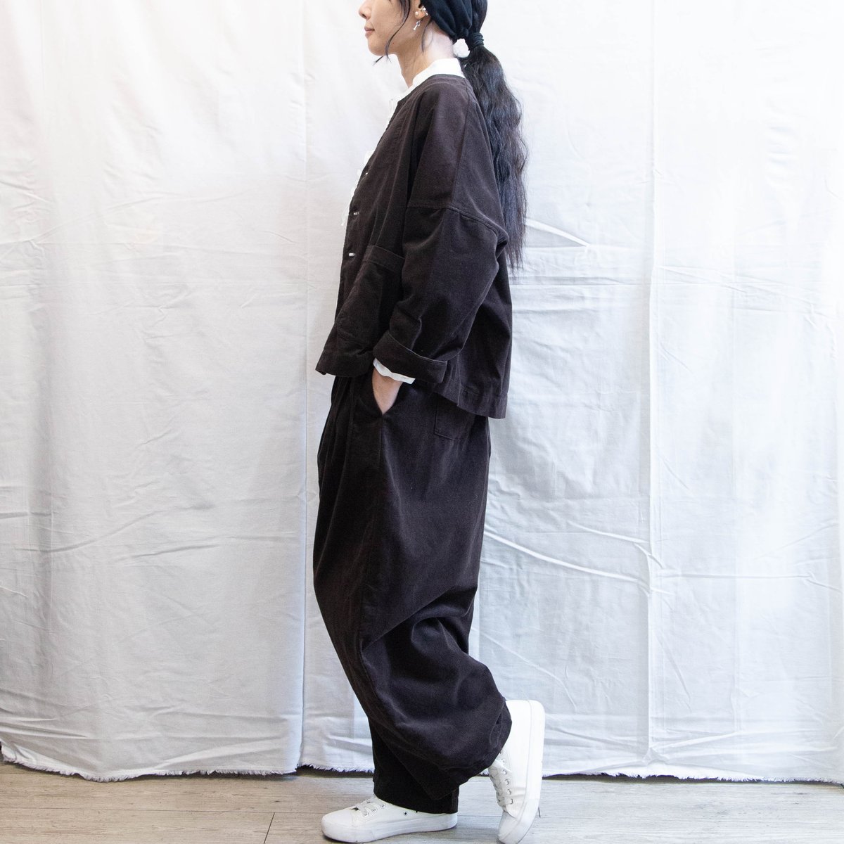 grin（グリン）8254J-009 コーデュロイクルーワイドジャケット