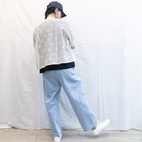 NOUVELLES DU PARADIS（ヌーベルドゥパラディ）PK26105D ムジ＆ドットニット　シアードットワイドプルオーバー