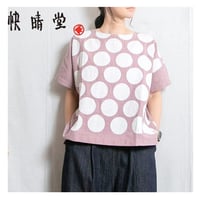 快晴堂（かいせいどう）61S-18 GIRLSベルギーリネンの大きな水玉　水玉半袖Ｔシャツ