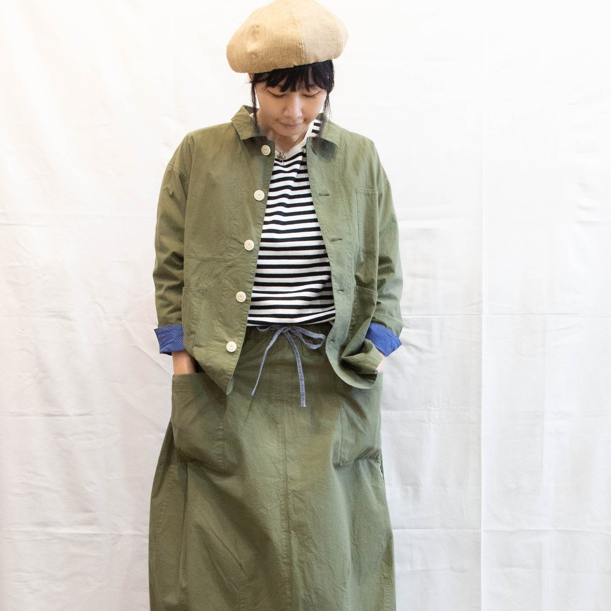 快晴堂謹製　タータンチェックライナーつき　パーカーミリタリージャケット 快晴堂（かいせいどう）53JK-07 GIRLS ビンテージ馬布 カバー