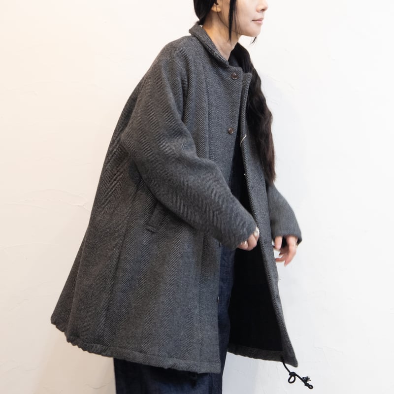 HARVESTY リサイクルシャギーウールオーバーハーフコート(美品)