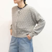 ichi（イチ）241065リネンコットンドットカーディガン