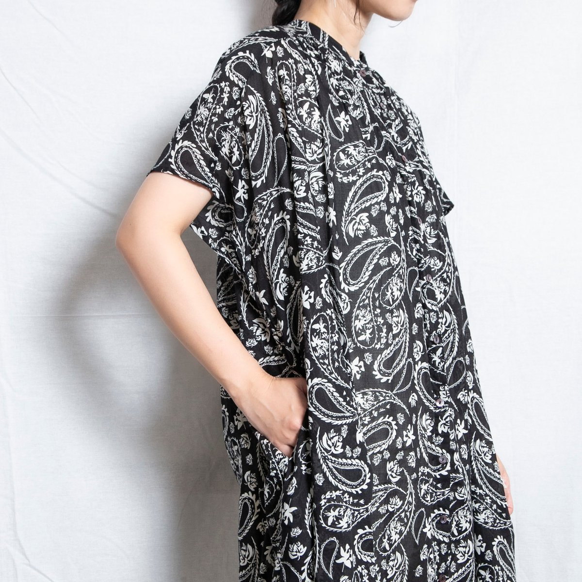 Brocante（ブロカント）37-270X フロンセワンピース インドプリント