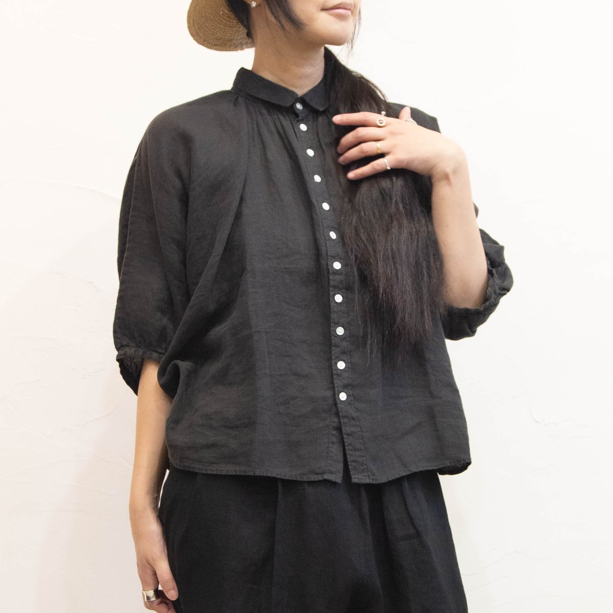 Brocante（ブロカント）36-340L リネンキャンバスグランシャツ 