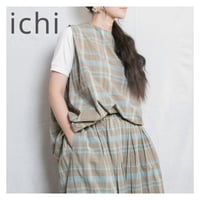 ichi（イチ）251203 チェックスリーブレスプルオーバー