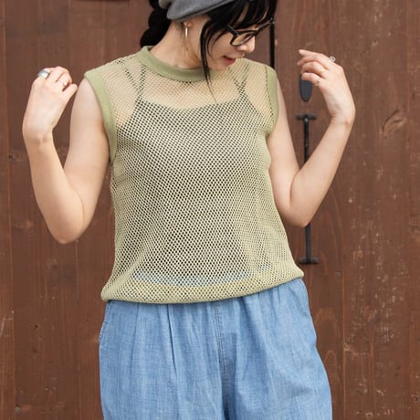 Johnbull（ジョンブル）JL252C24 メッシュノースリーブタンクトップ