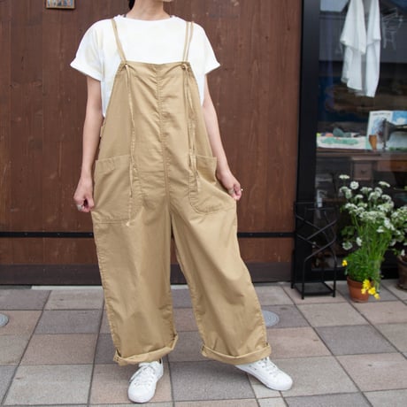 D.M.G(ディーエムジー）14-345X ストラップサロペットパンツ BEIGE