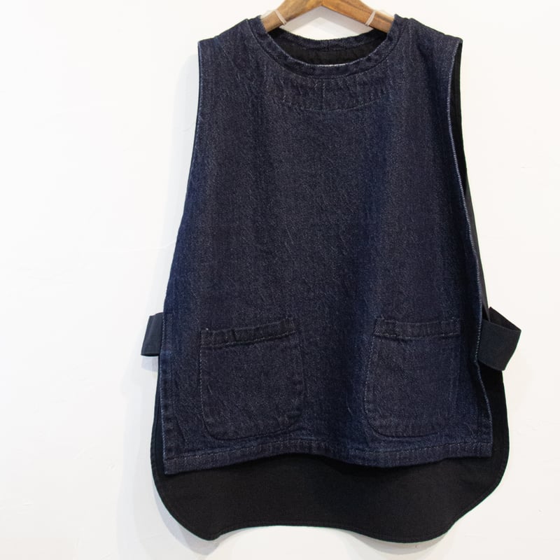 Brocante ブロカント 前後着 ギャルソン ジレ ベスト Brocante｜リネン ヘリンボン コテブトン ジレ/ベスト 38-0232l