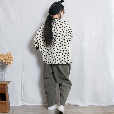 NATURAL LAUNDRY（ナチュラルランドリー）7262P-001 コットンリネンワッシャークロス ジャンプパンツ