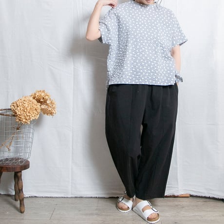 NATURAL LAUNDRY（ナチュラルランドリー）7263T-013 リップルドット　ドルマンプルオーバー