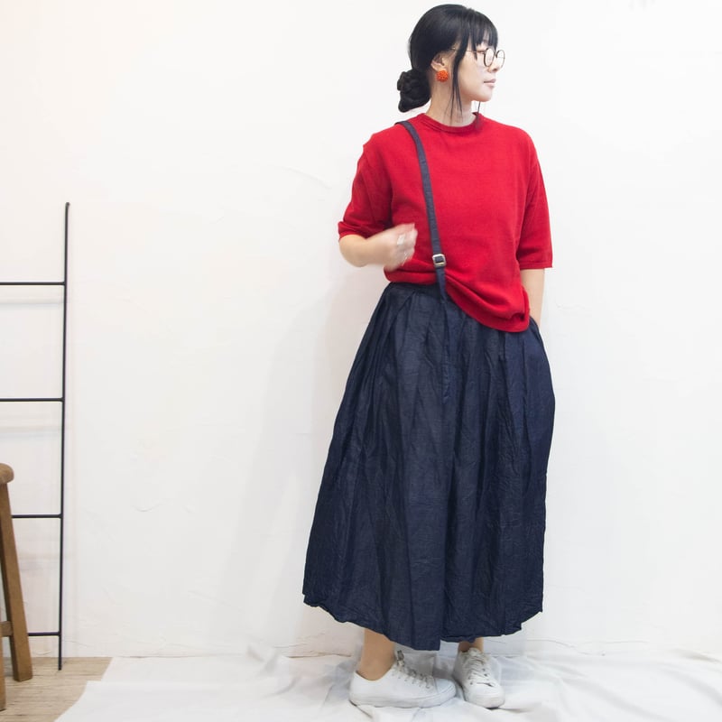 g)グラム g_012DL ライトデニムワンショルダースカート ロング