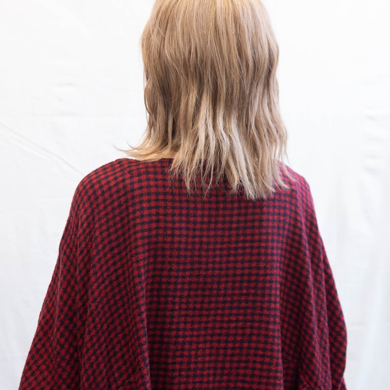 g)グラム g_656 ウールガーゼチェックギャザーリボンブラウス | casual