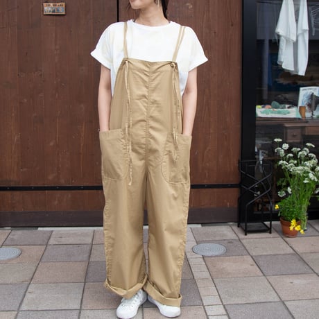 D.M.G(ディーエムジー）14-345X ストラップサロペットパンツ BEIGE