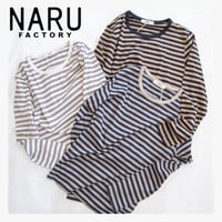 NARU(ナル) 646006BG クラシック天竺ボーダー長袖プルオーバー