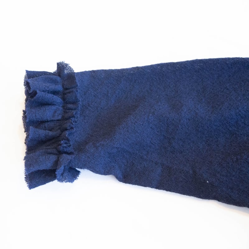 g)グラム g_652 ウールガーゼネックフリルブラウスプルオーバー