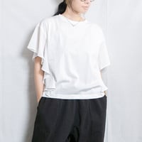 mao made（マオメイド）621216 つるつるシルケット天竺ｘシアーファブリック　ひらひらスリーブＴＥＥ