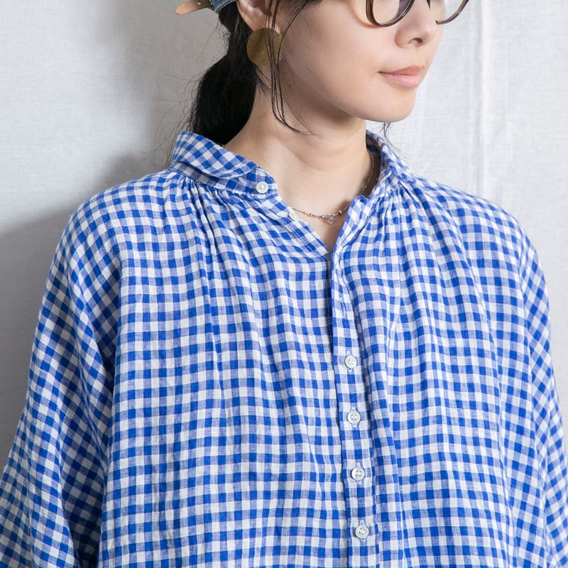 Brocante（ブロカント）36-268L グランシャツ フレンチリネンギンガム