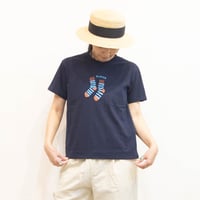 NATURAL LAUNDRY（ナチュラルランドリー）7252C-032　カラー天竺　ソックスプリントＴ