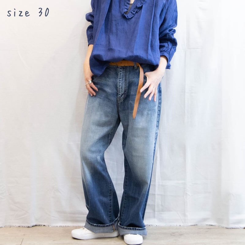 Johnbull（ジョンブル）JY252P02 セルビッチデニムワイドジーンズ