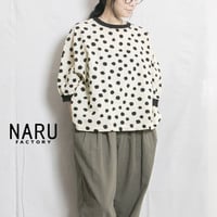 NARU(ナル) 667810 リップルクロスランダムドットワイドＴシャツ