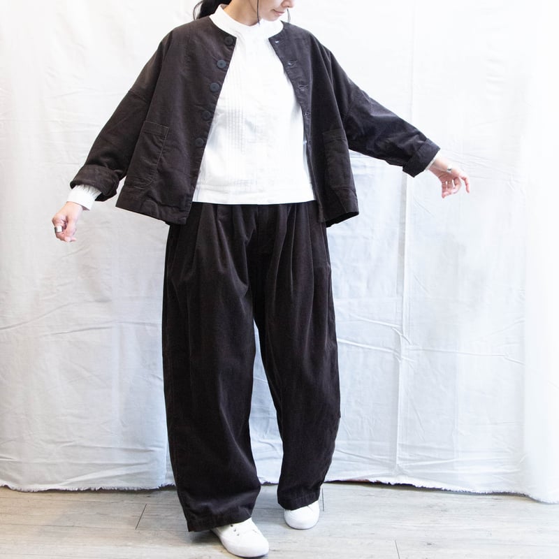 grin（グリン）8254J-009 コーデュロイクルーワイドジャケット 18W