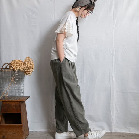 NATURAL LAUNDRY（ナチュラルランドリー）7262P-001 コットンリネンワッシャークロス ジャンプパンツ