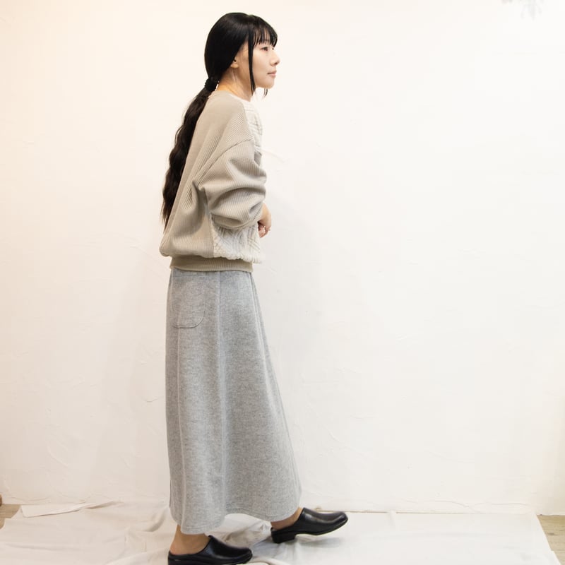 【SUKALA】ジャガードプルオーバー　ベージュ　Mサイズ ZUCCa / S キルトジャガード / プルオーバー(M black(26)): SALE