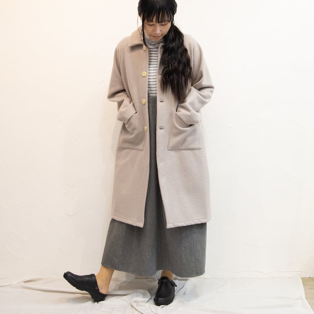 冬ギフト セ NATURAL LAUNDRY（ナチュラルランドリー）7244C-001 ウール ワンピース