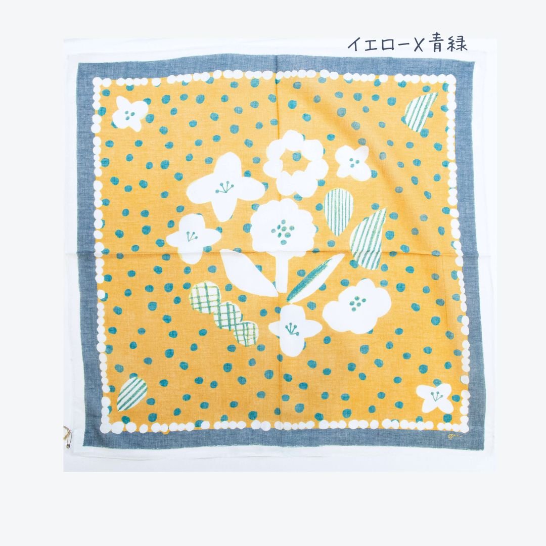 grin（グリン）8254A-006 コットンシルク ミニドットフラワーバンダナ