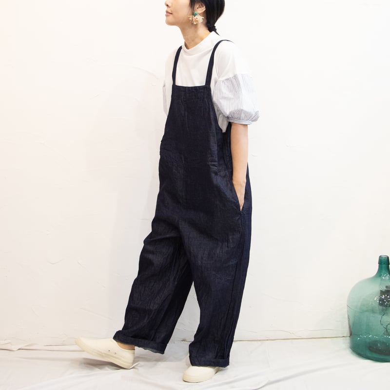 ！専用！(g)グラム コットンリネンライトデニムサロペット g(グラム) コットンリネンライトデニムサロペット